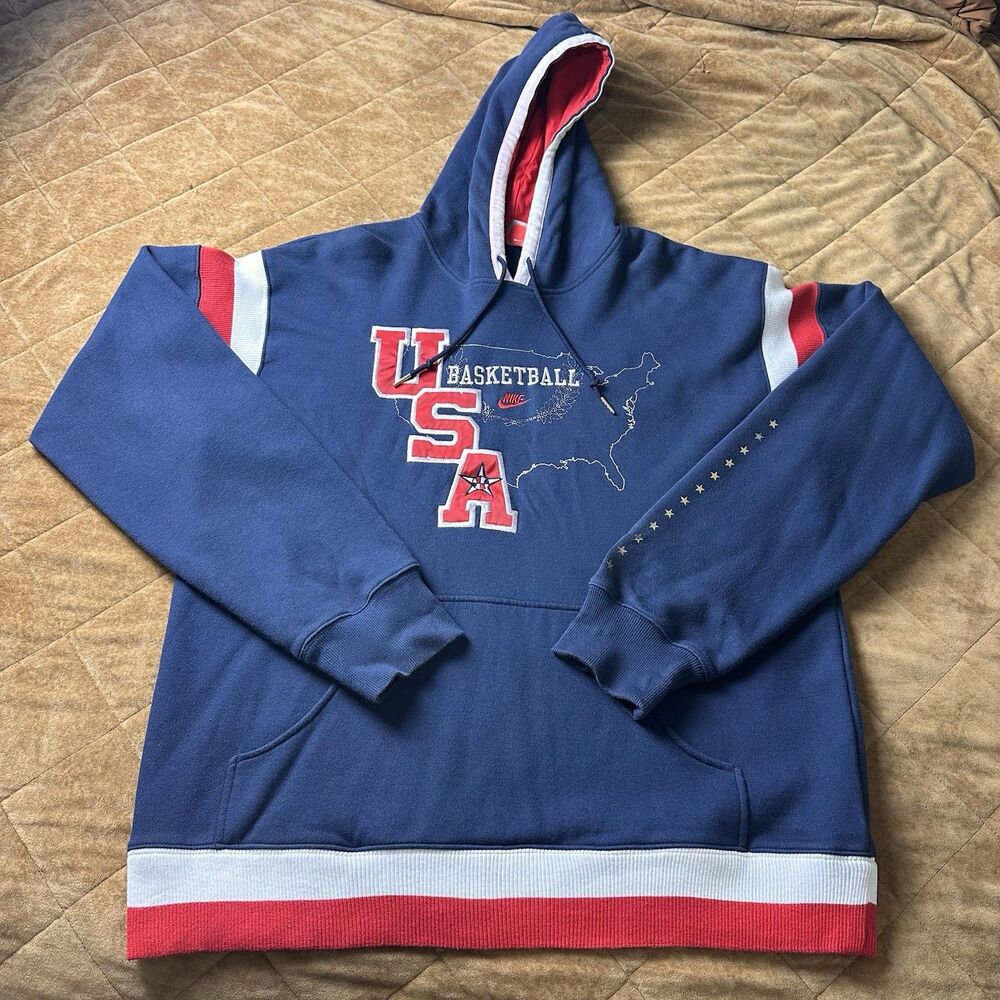 Vintage Nike USA Olympic Basketball Dream Team Jordan Hoodie Mens Size XL